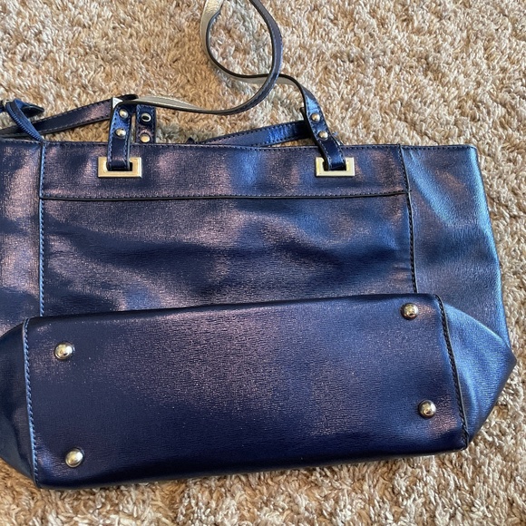 Nine West shiny blue satchel - Picture 2 of 3